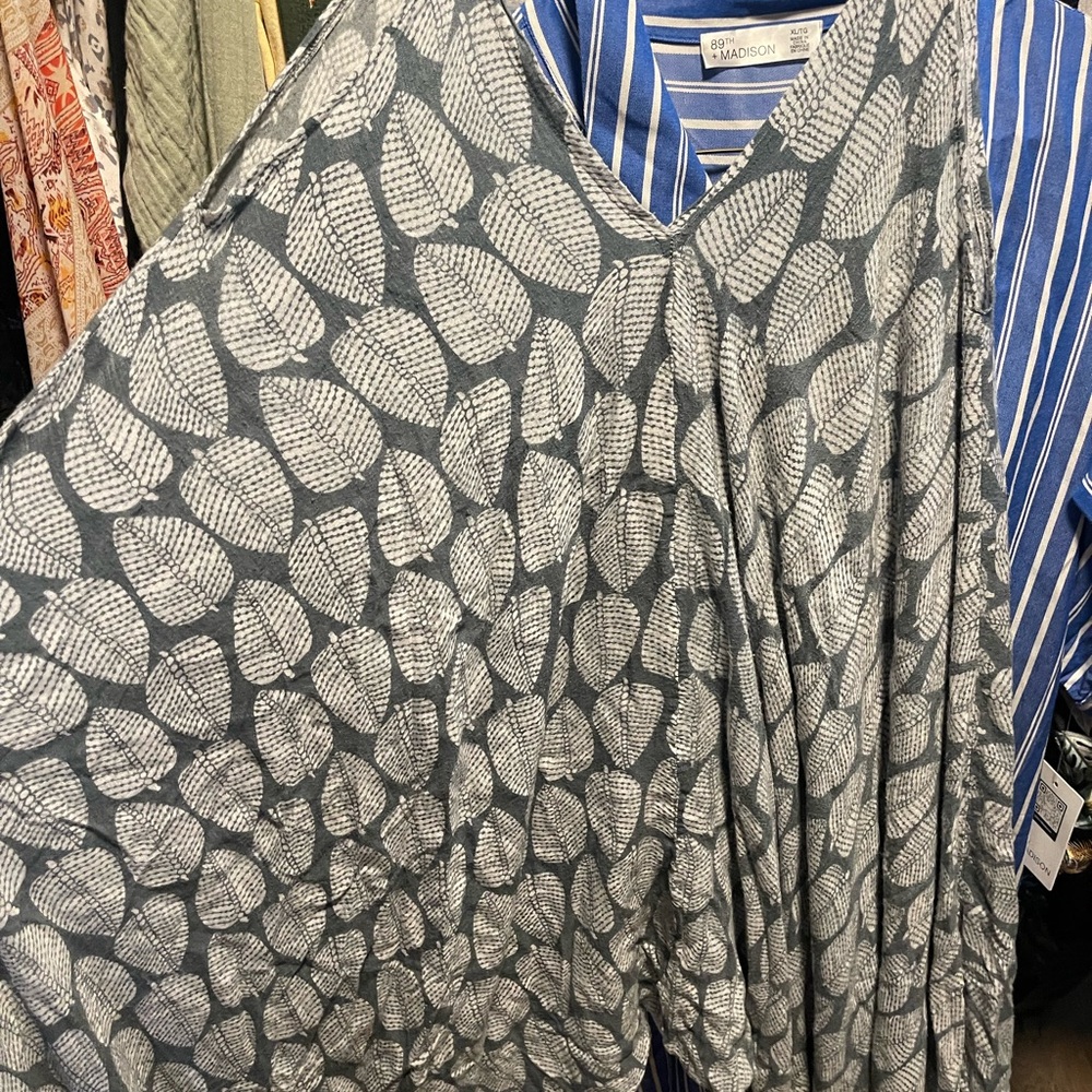 Madison Leaf Print Jumpsuit in Gray